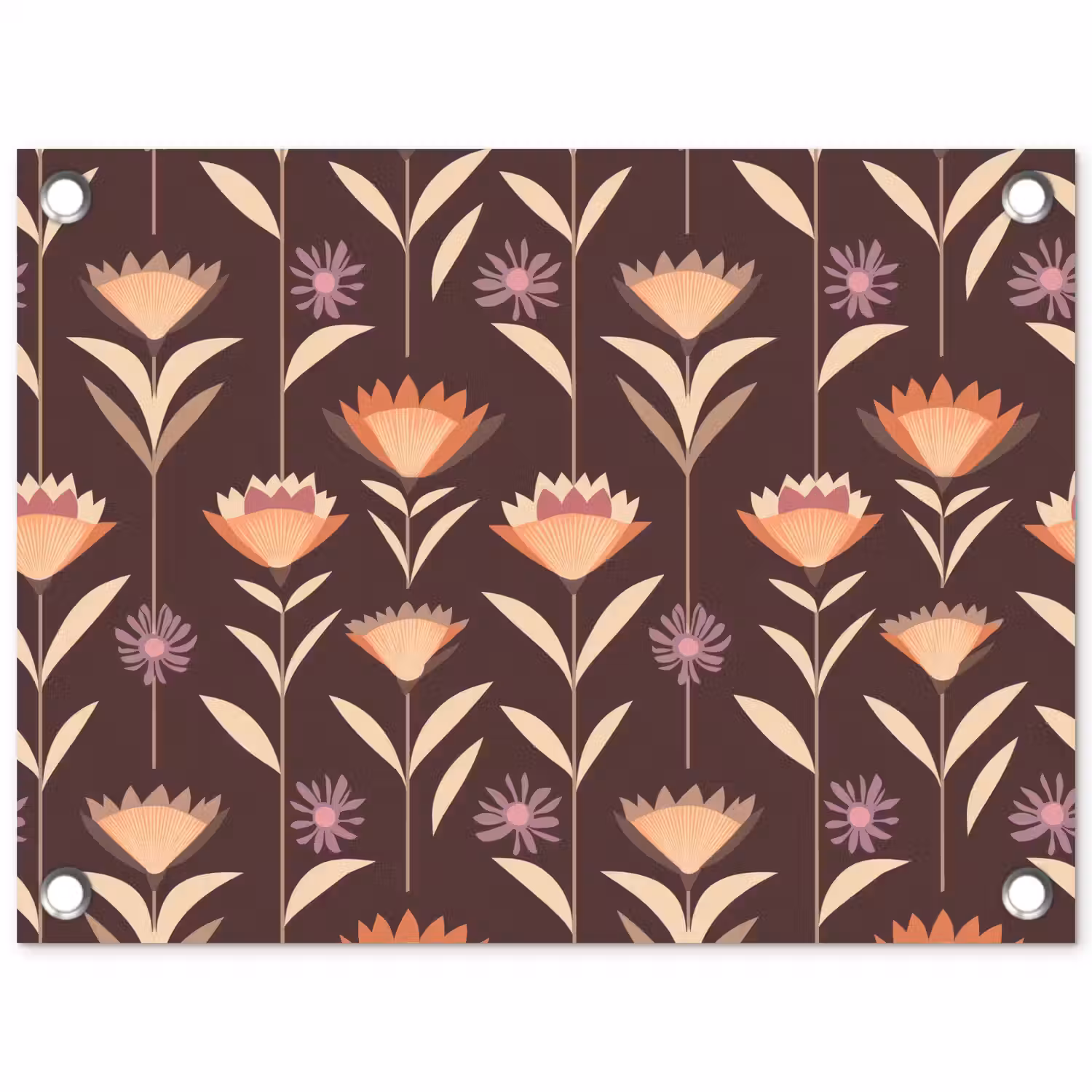 Elegant - Retro - Bruin tuinposter los doek klein 239 -3d