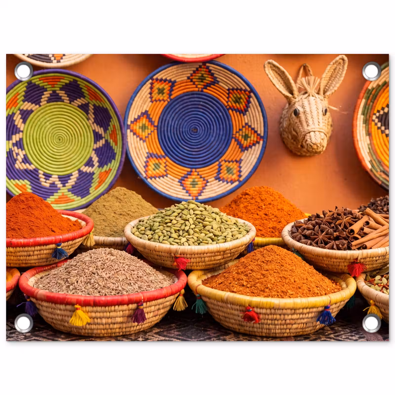 Tuinposter - Eten - Kleurrijk - Cultuur - Eten - Kleurrijk - Cultuur tuinposter los doek klein
