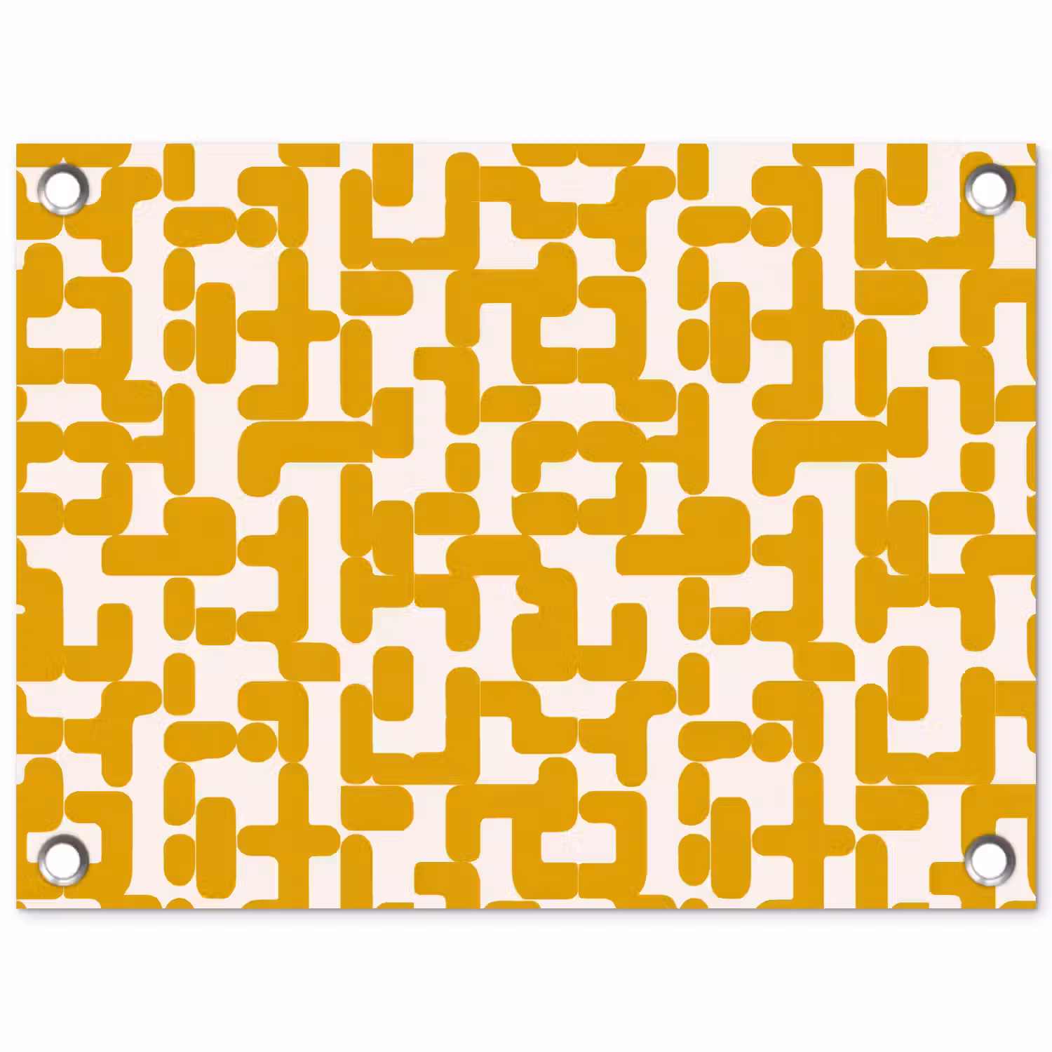 Geel - Beige - Patroon tuinposter los doek klein 239 -3d