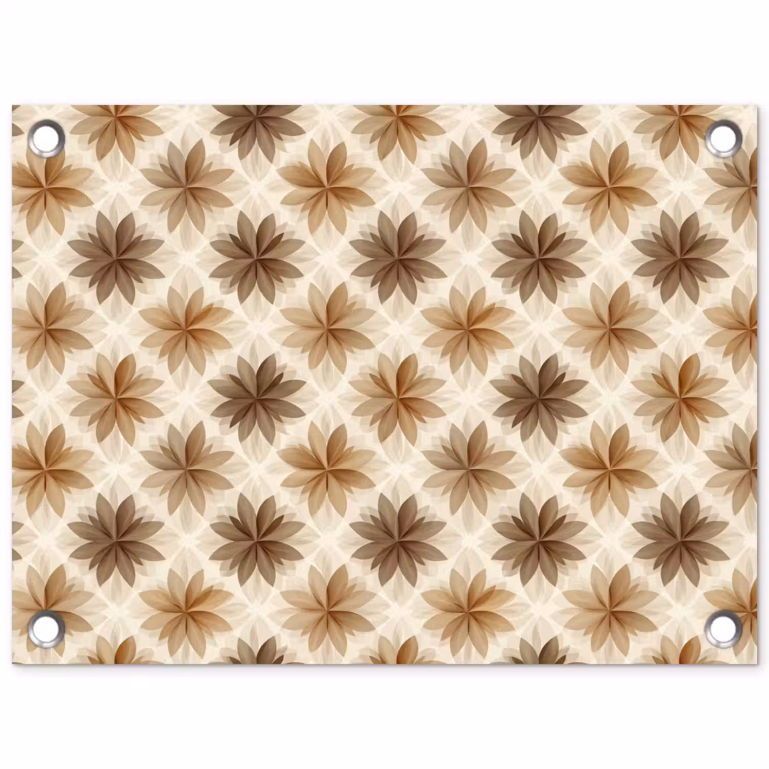 Geografisch - Patroon - Bruin tuinposter los doek klein 239 -3d