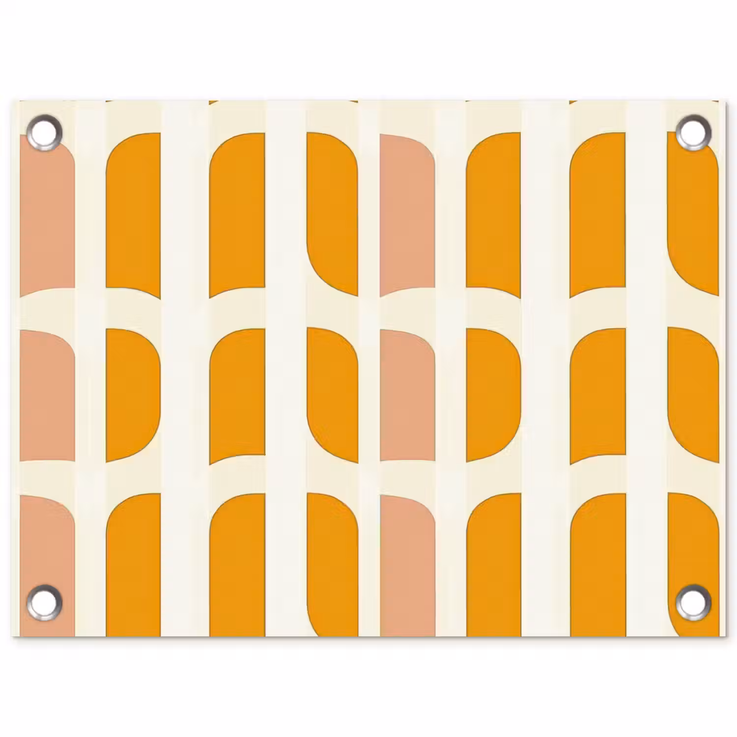 Geometrisch - Patroon - Geel - Roze tuinposter los doek klein 239 -3d