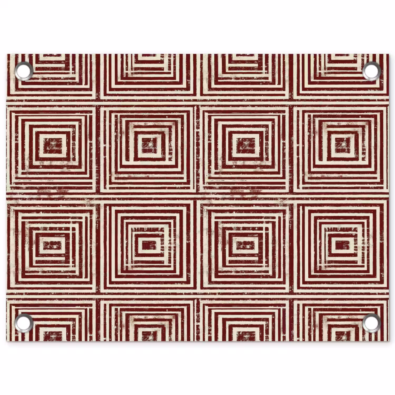 Geometrisch - Patroon - Rood tuinposter los doek klein 239 -3d
