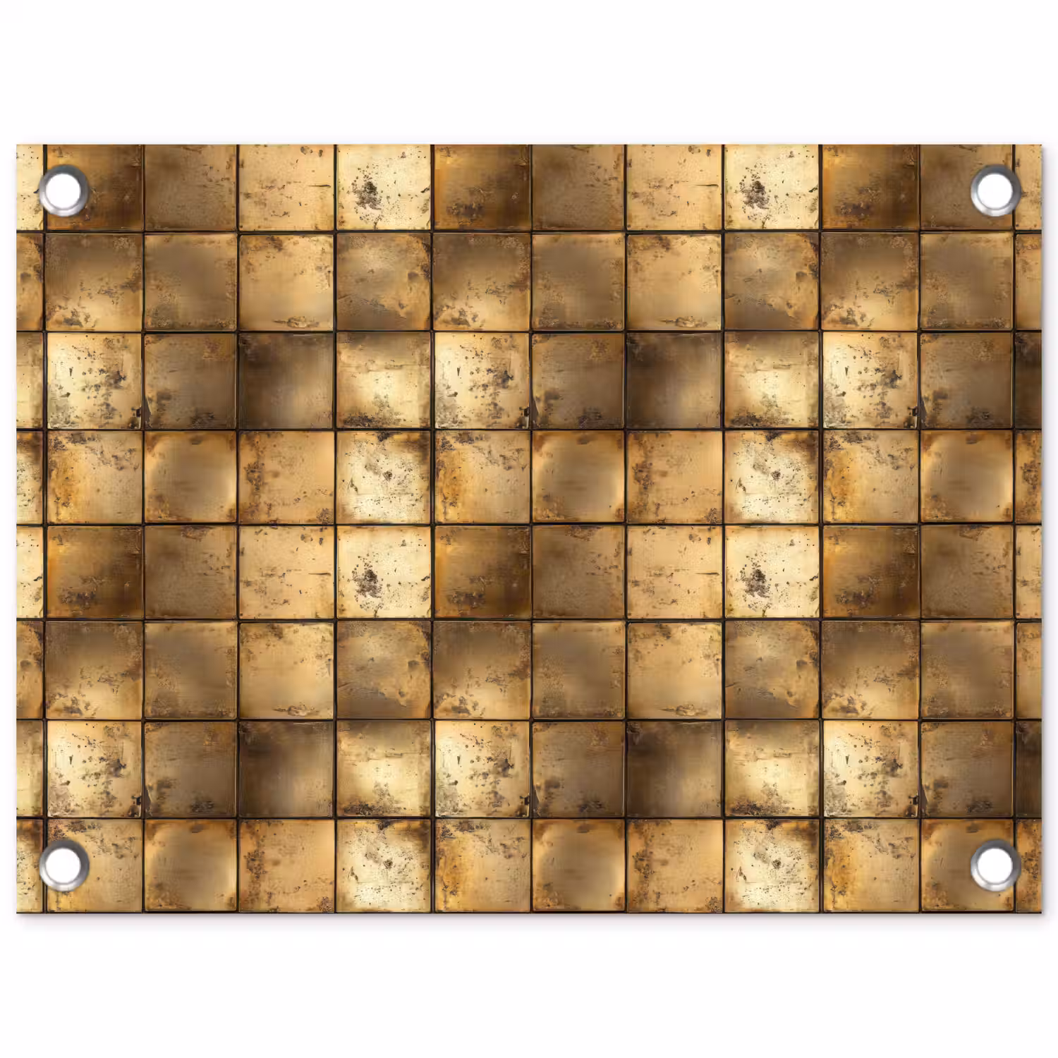 Geometrisch - Tegels - Goud tuinposter los doek klein 239 -3d