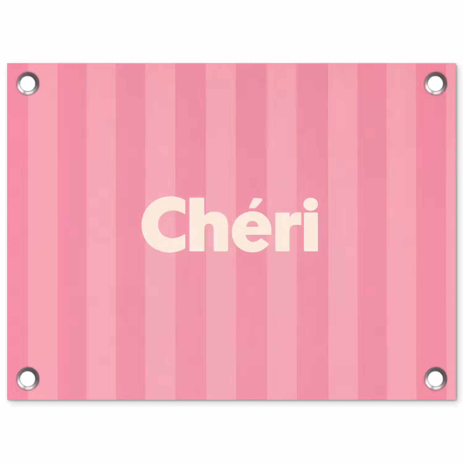 Gestreept - Roze - Chéri tuinposter los doek klein -3d