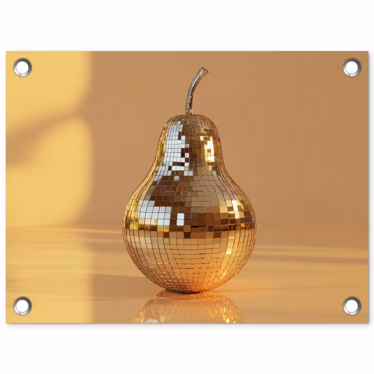 Goud - Disco - Glitter - Peer tuinposter los doek klein -3d