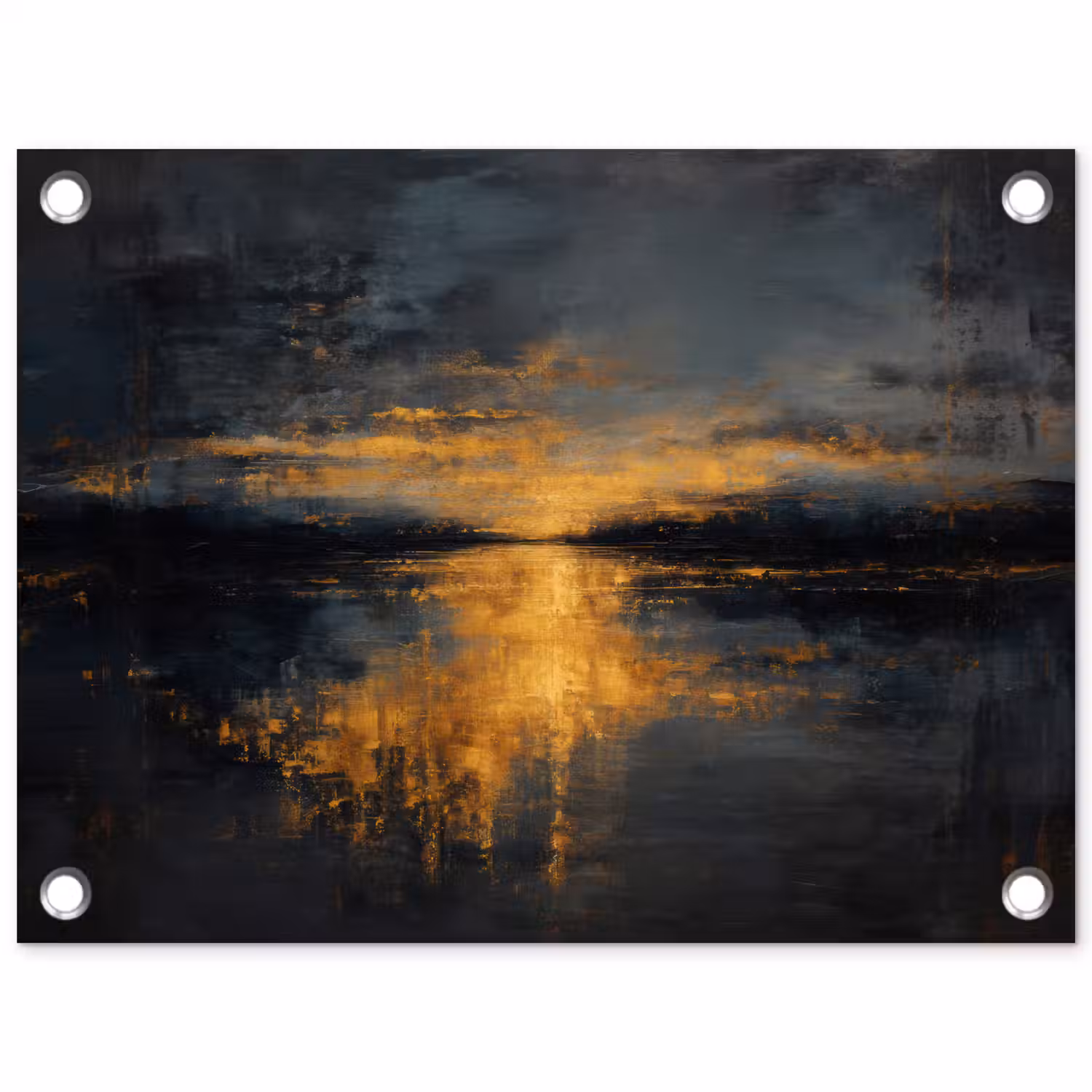 Gouden Reflectie op Water tuinposter los doek klein -3d