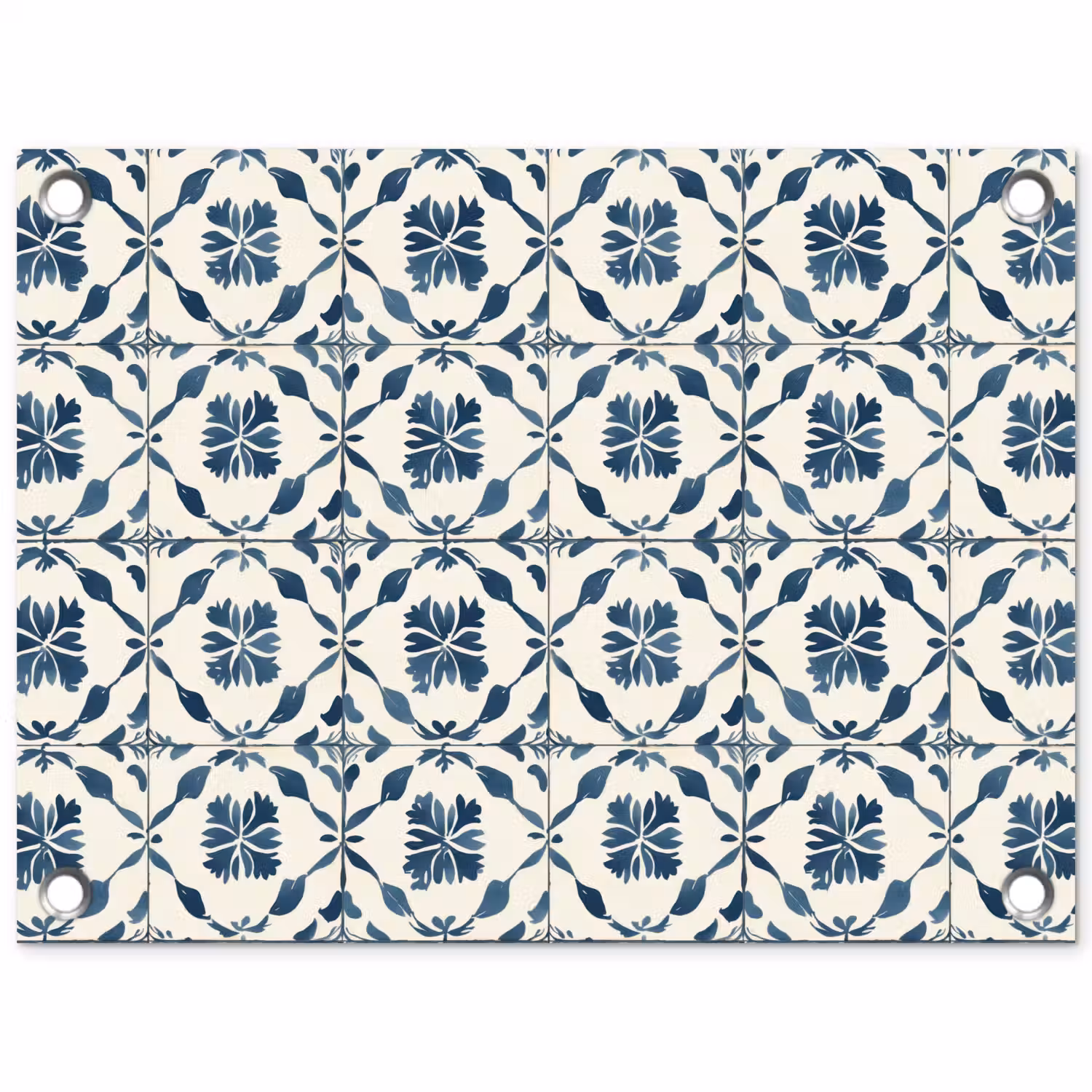 Grafisch - Tegel - Blauw tuinposter los doek klein 239 -3d