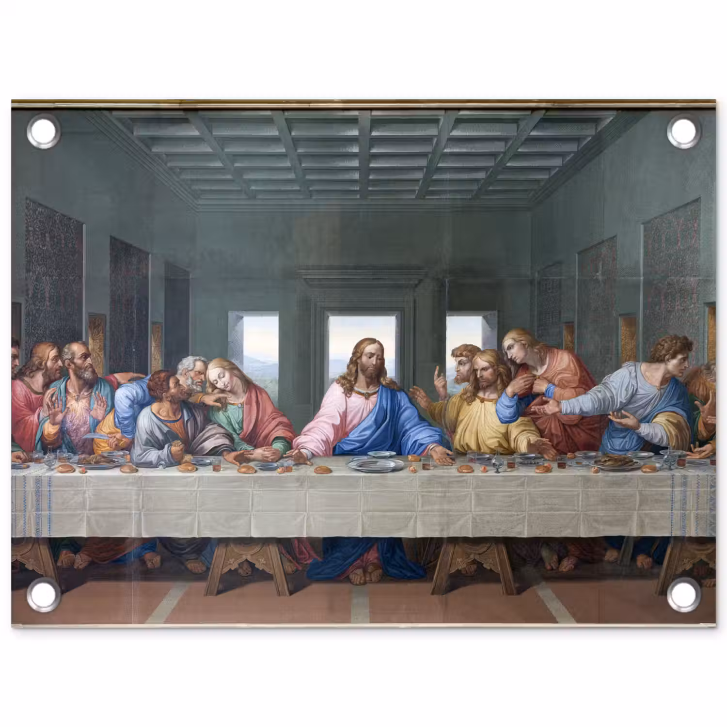Het laatste avondmaal - Leonardo da Vinci tuinposter los doek klein -3d