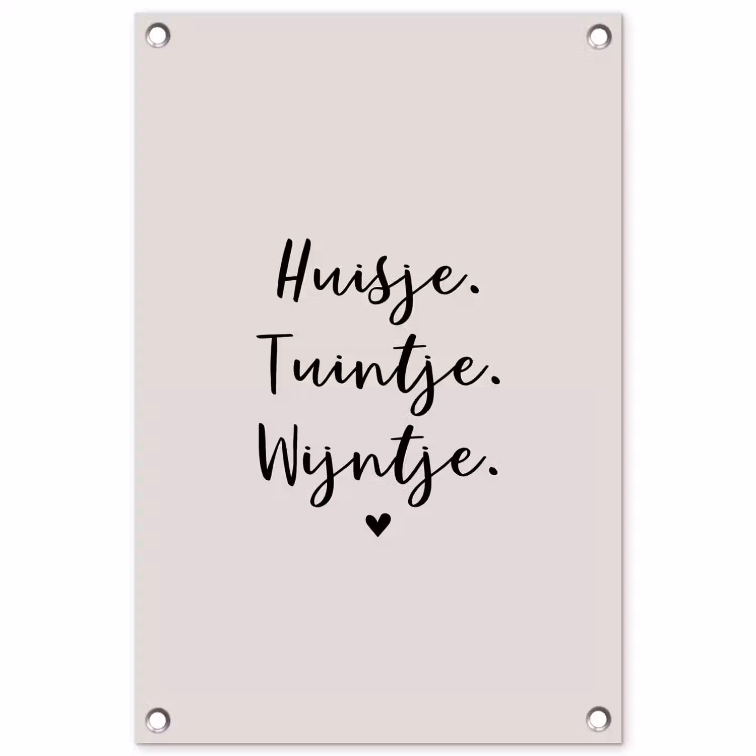 huisjetuintjewijntje-beige tuinposter los doek klein -3d