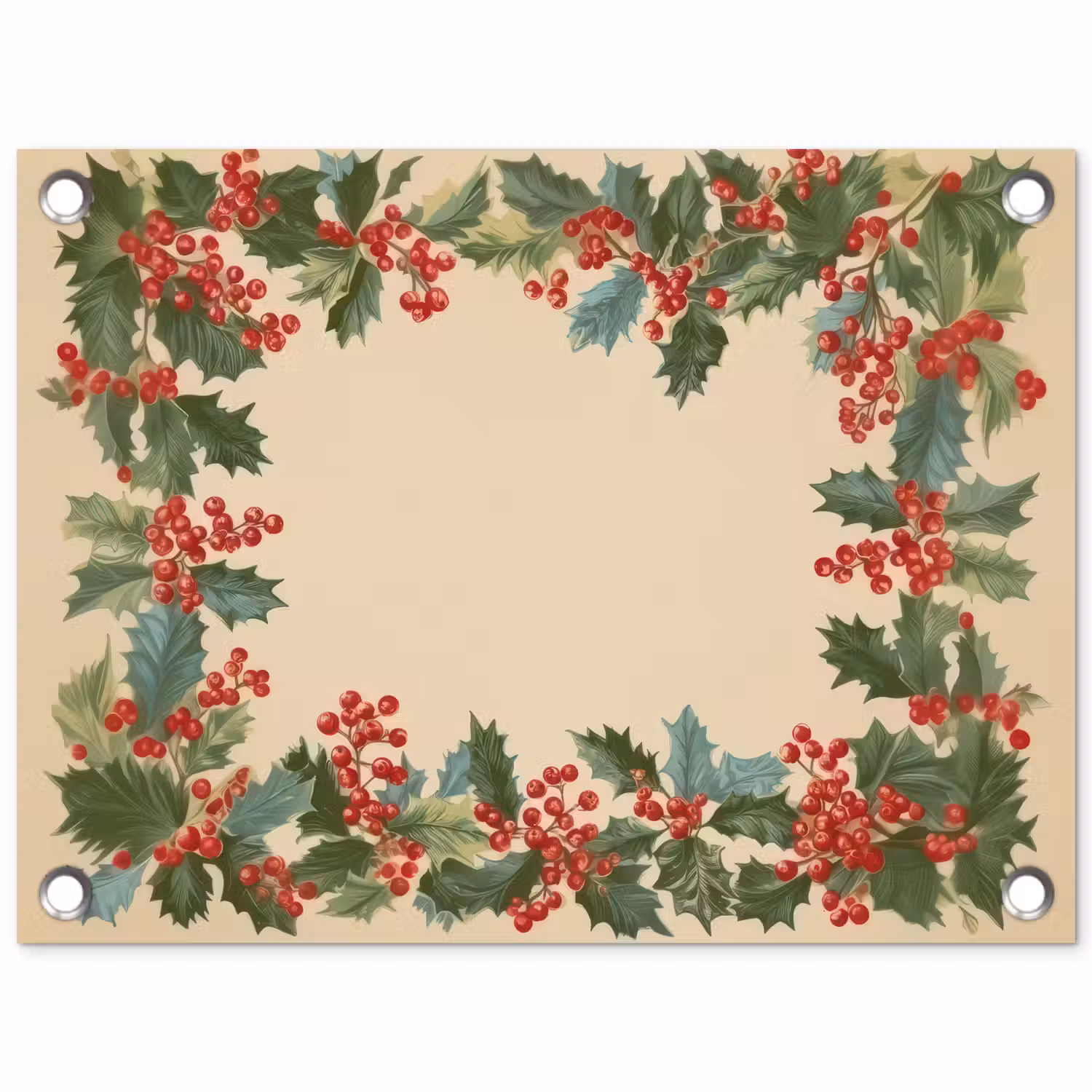 Hulstrand - Bessen - Beige tuinposter los doek klein -3d