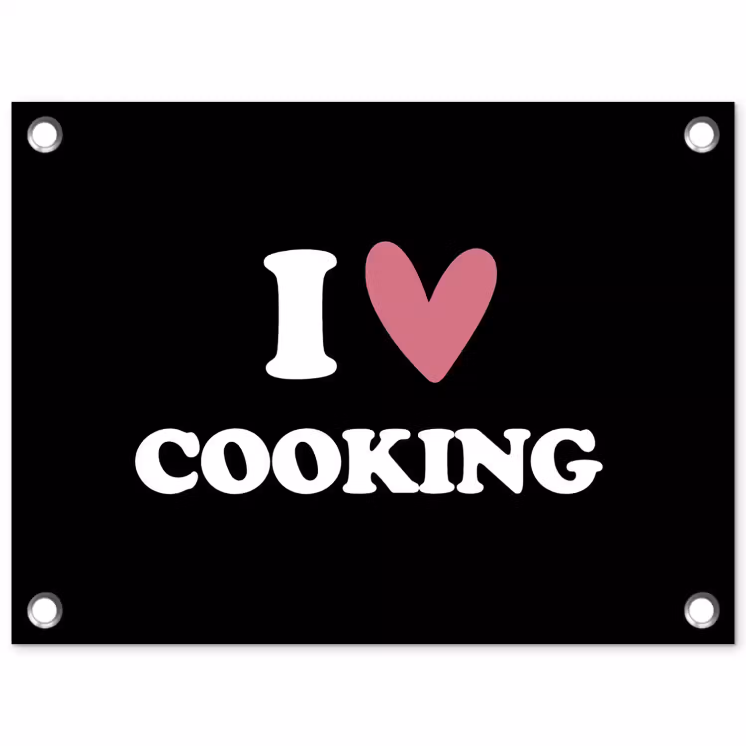I love cooking - Koken - Hartje - Kookliefhebber - Kok - Spreuken tuinposter los doek klein -3d