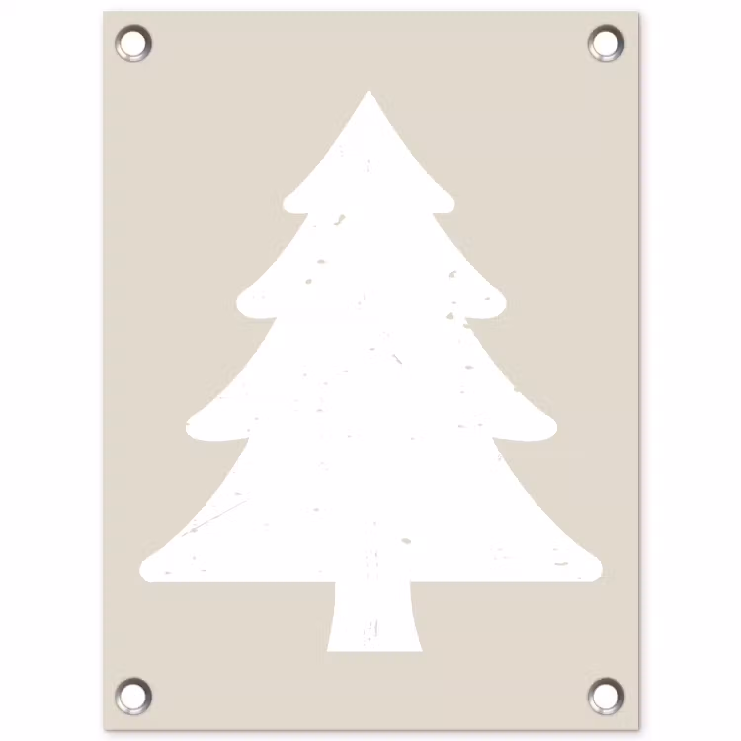 Japandi - Kerstboom - Beige - Kerstversiering tuinposter los doek klein -3d