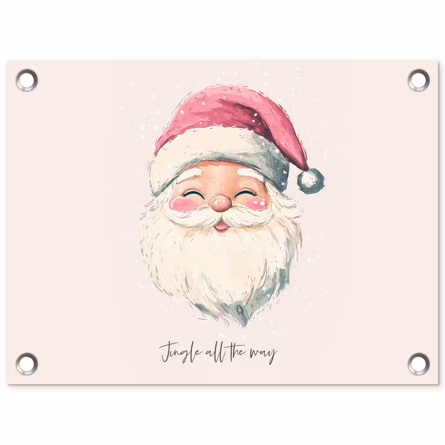 Kerstman - Kerst - Quote - Beige tuinposter los doek klein -3d