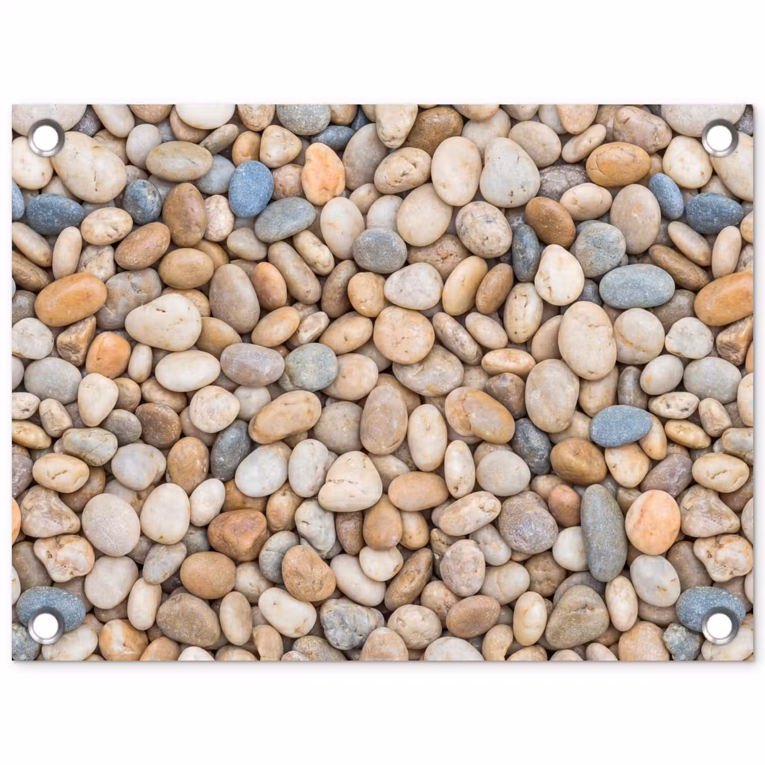 Kiezelstenen - Natuur - Textuur - Beige - Grijs tuinposter los doek klein -3d
