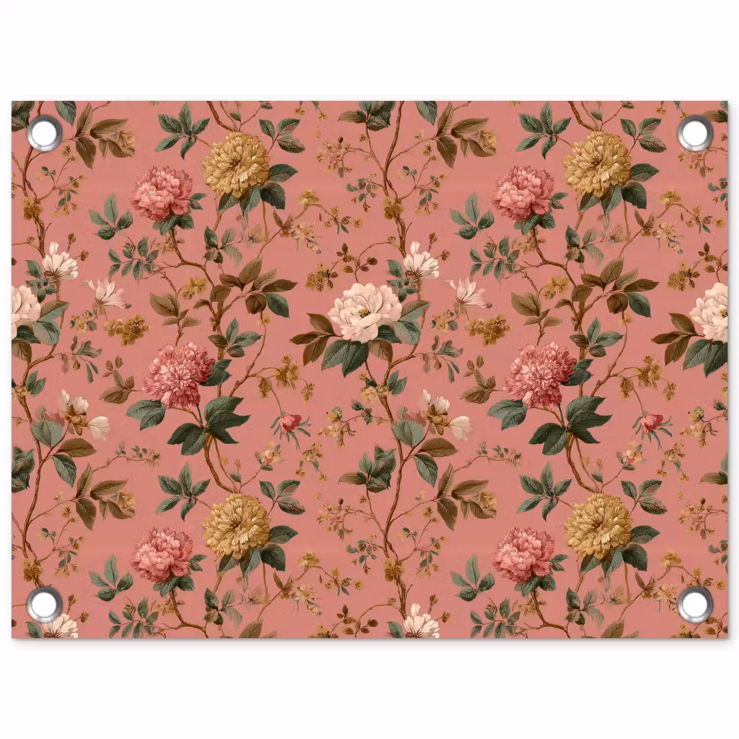 Klassiek - Botanisch - Roze tuinposter los doek klein 239 -3d