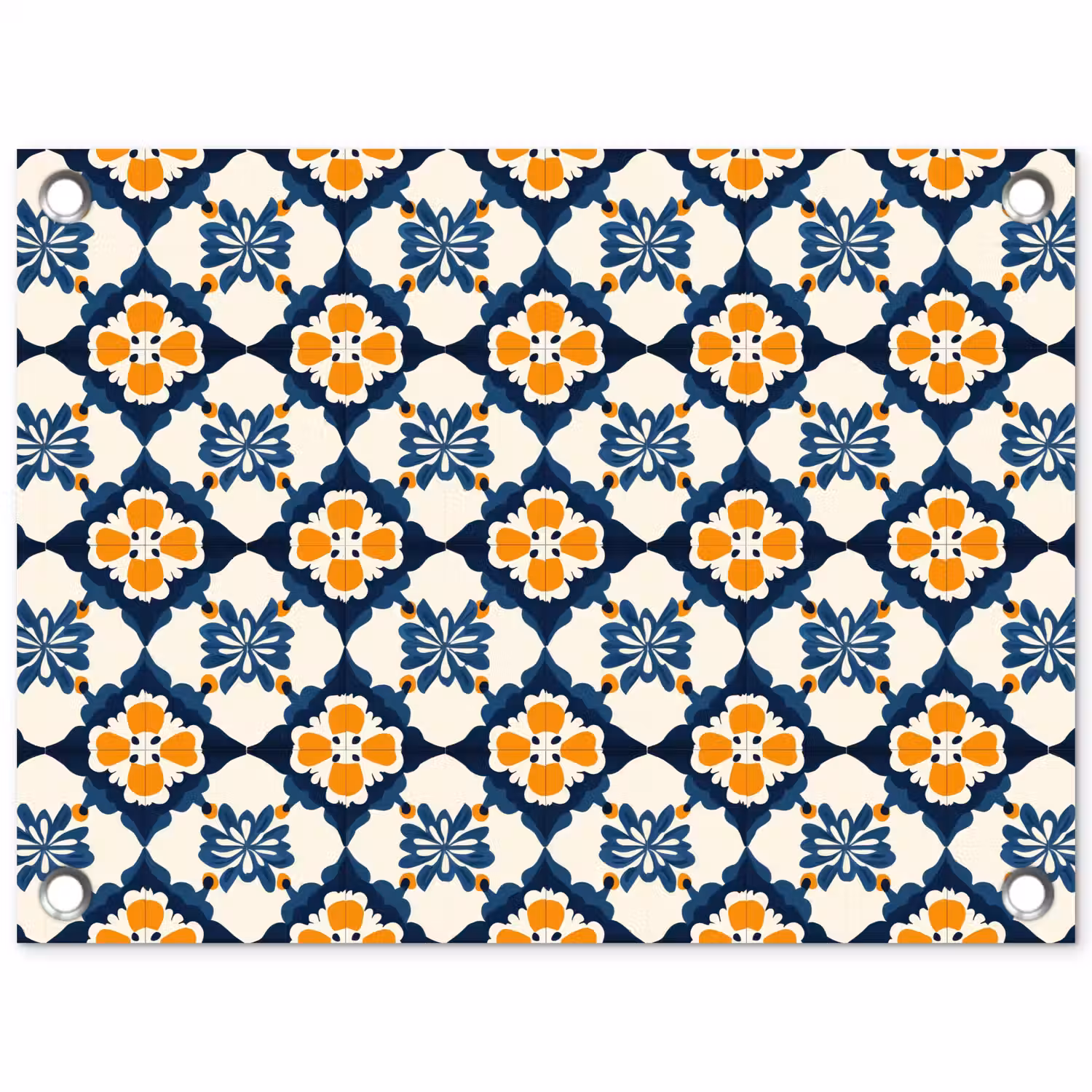 Klassiek - Geometrisch - Blauw tuinposter los doek klein 239 -3d