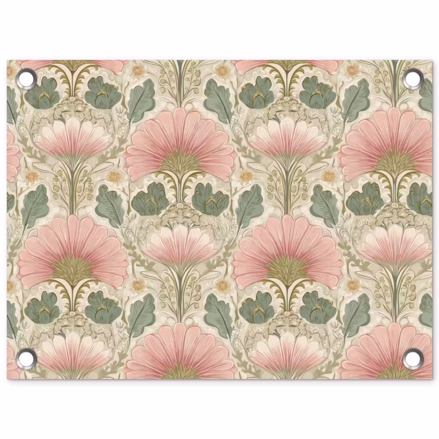 Klassiek - Patroon - Roze tuinposter los doek klein 239 -3d