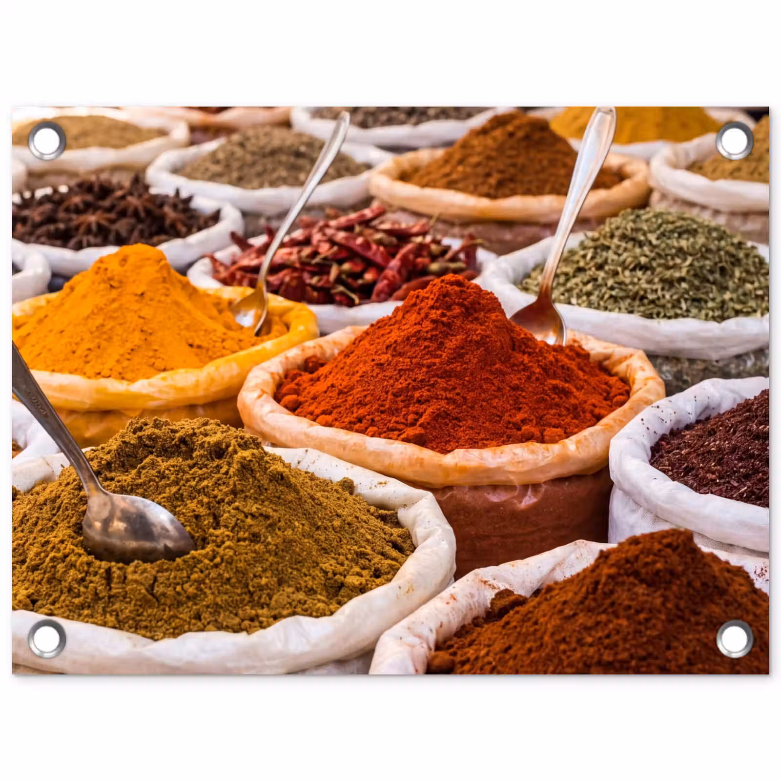Tuinposter - Kruiden - Markt - Eten - Kruiden - Markt - Eten tuinposter los doek klein