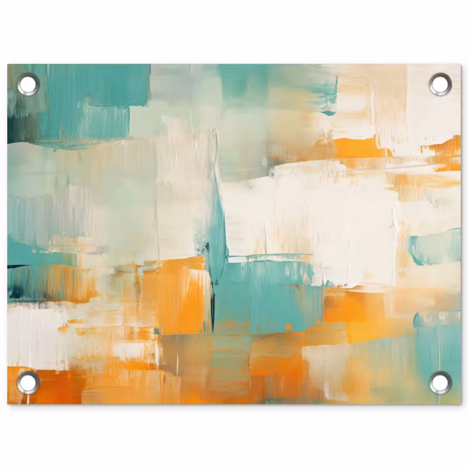 Kunst - Abstract - Blauw - Wit tuinposter los doek klein -3d