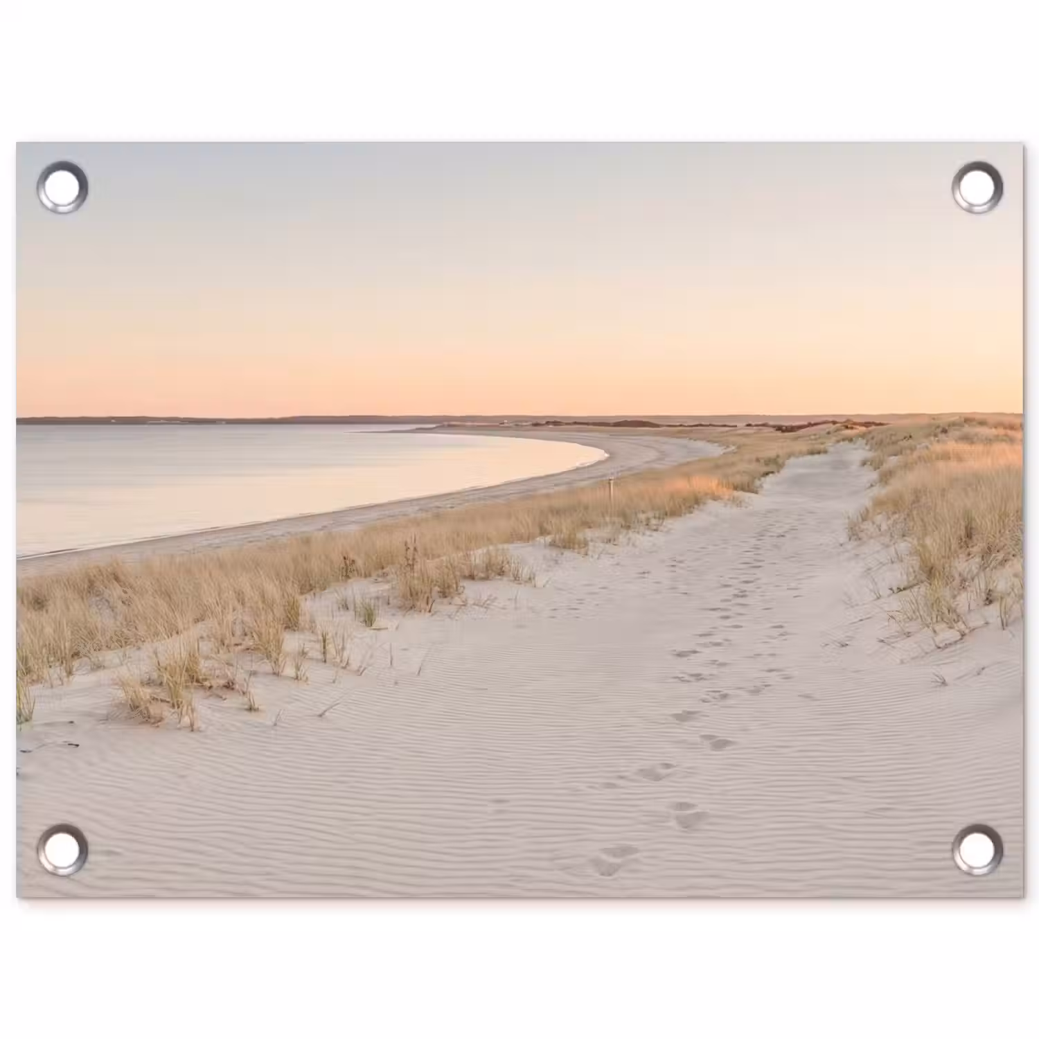 Kustlijn - Horizon - Hek tuinposter los doek klein -3d
