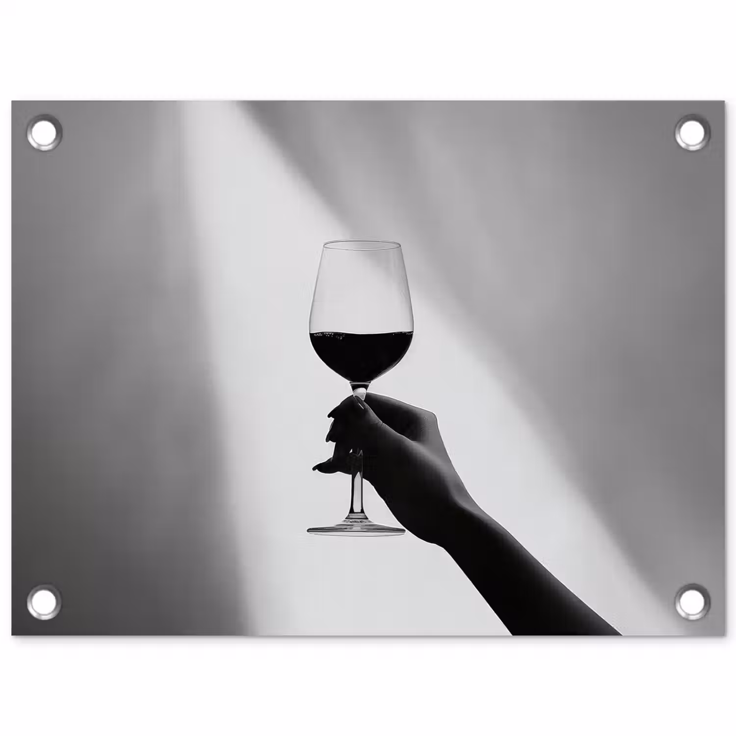 Lichtinval - Wijn - Rood - Glas tuinposter los doek klein -3d