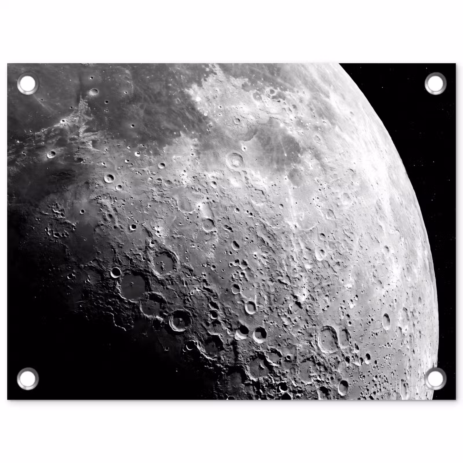 Tuinposter - Maan - Kraters - Ruimte - Maan - Kraters - Ruimte tuinposter los doek klein