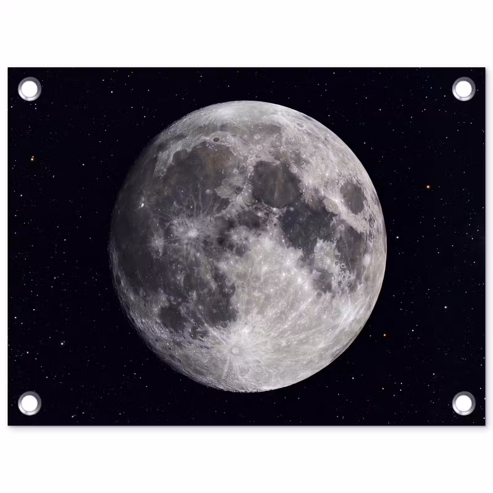 Tuinposter - Maan - Sterren - Ruimte - Maan - Sterren - Ruimte tuinposter los doek klein