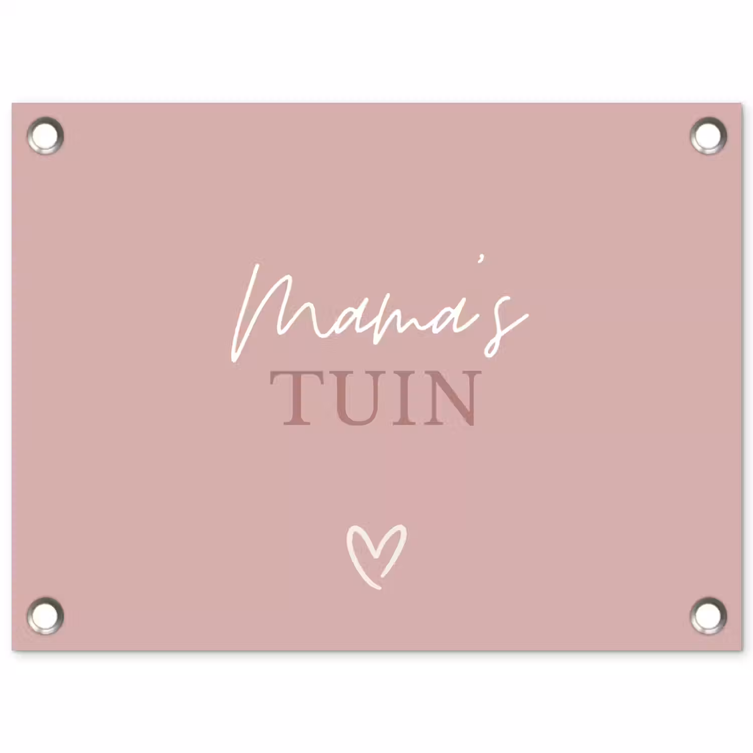 Mama's Tuin met Hart tuinposter los doek klein -3d