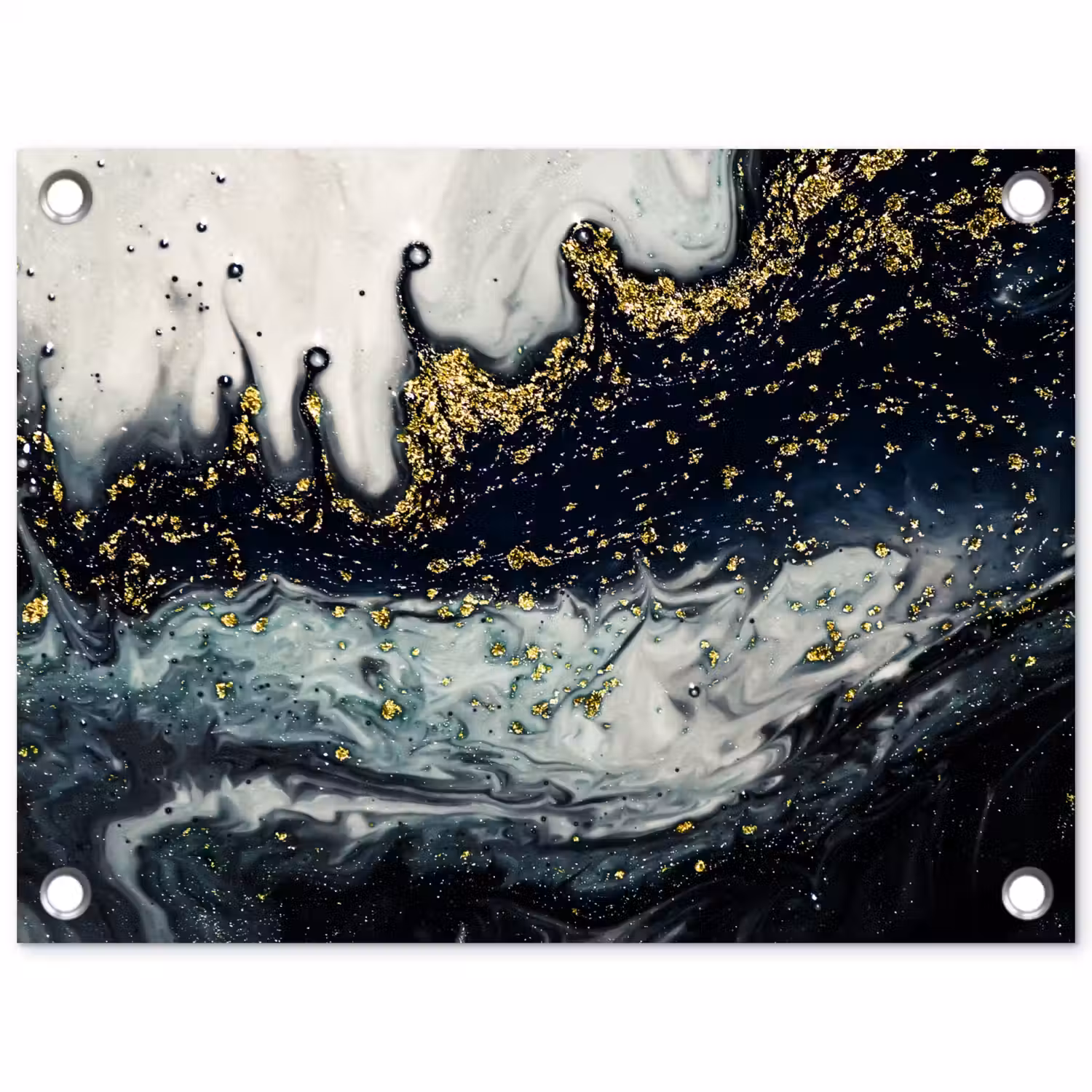 Marmer - Abstract - Goud - Luxe tuinposter los doek klein -3d
