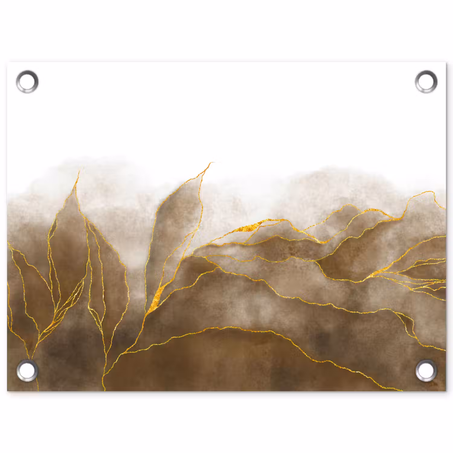 Marmer - Goud - Bruin - Textuur - Marmerlook tuinposter los doek klein -3d