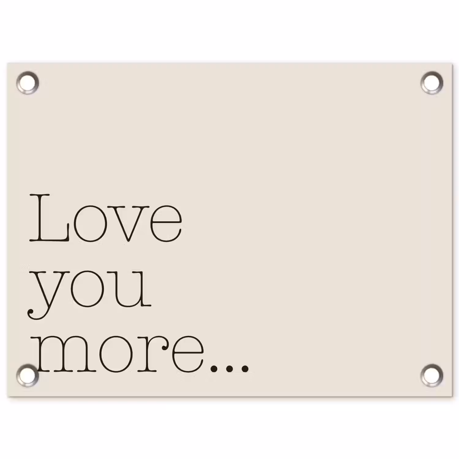 Minimalistisch - Love - Beige tuinposter los doek klein -3d