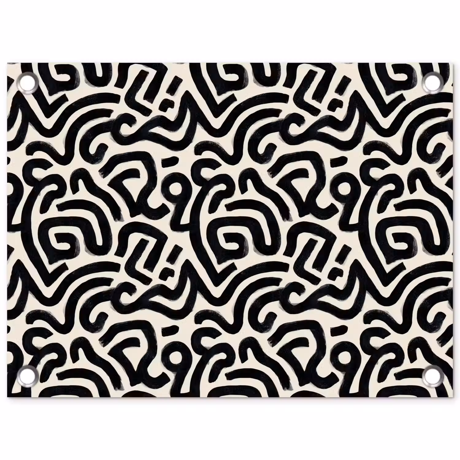 Modern - Abstract - Zwart tuinposter los doek klein 239 -3d