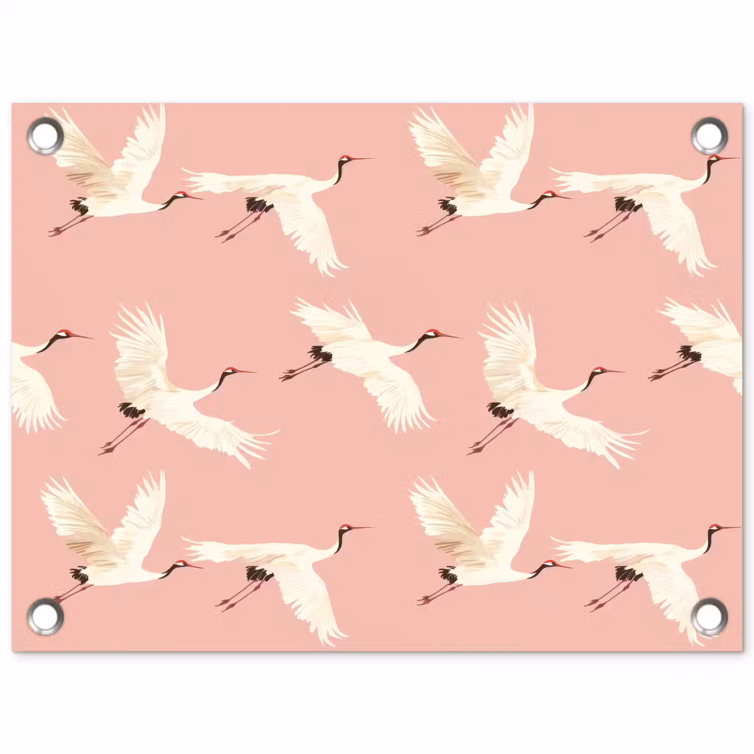 Modern - Kraanvogels - Roze tuinposter los doek klein 239 -3d