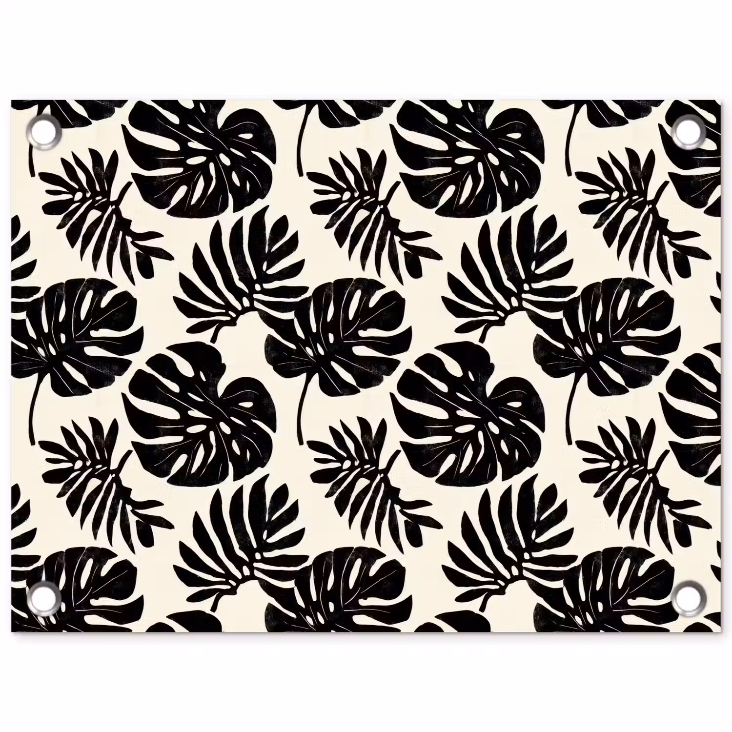 Modern - Monstera - Zwart tuinposter los doek klein 239 -3d