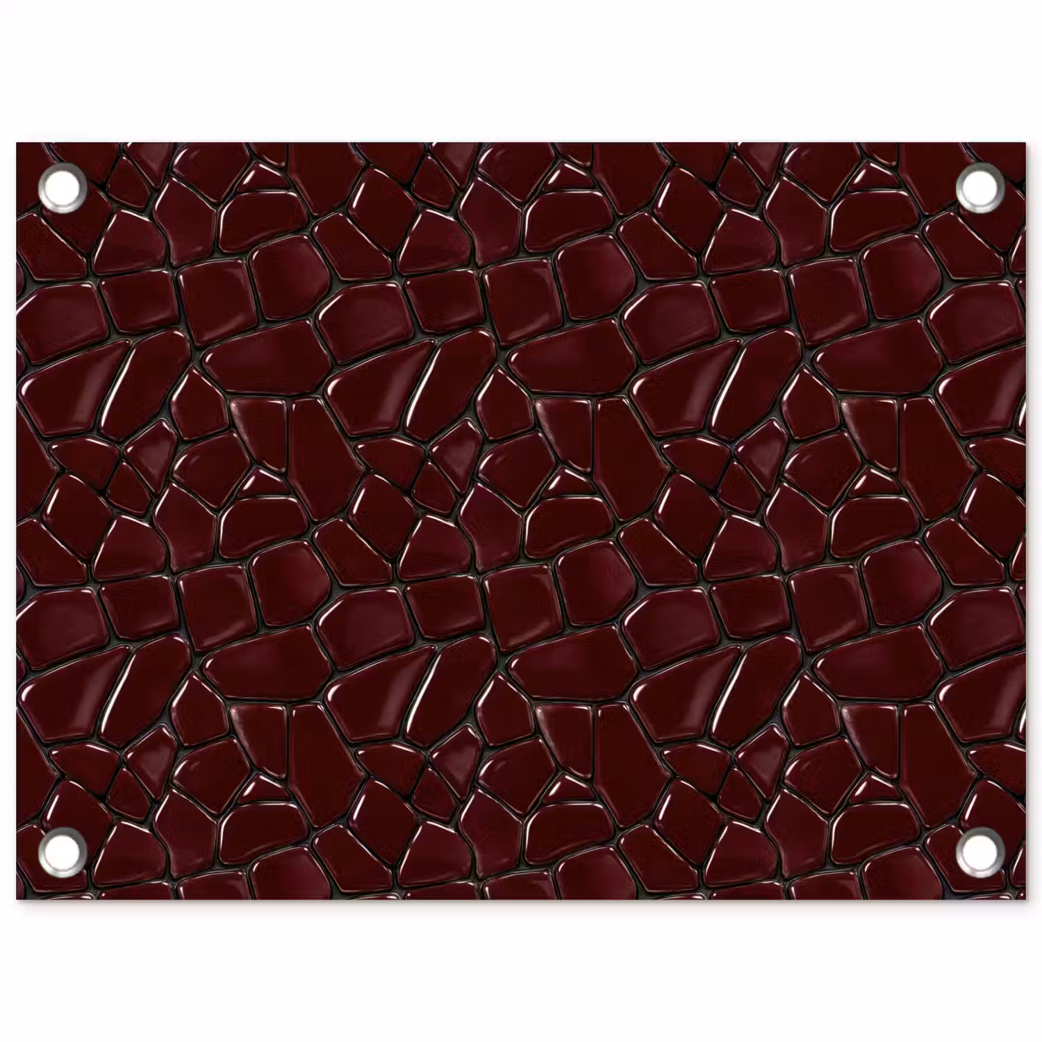 Mozaïek - Tegel - Bordeauxrood tuinposter los doek klein 239 -3d