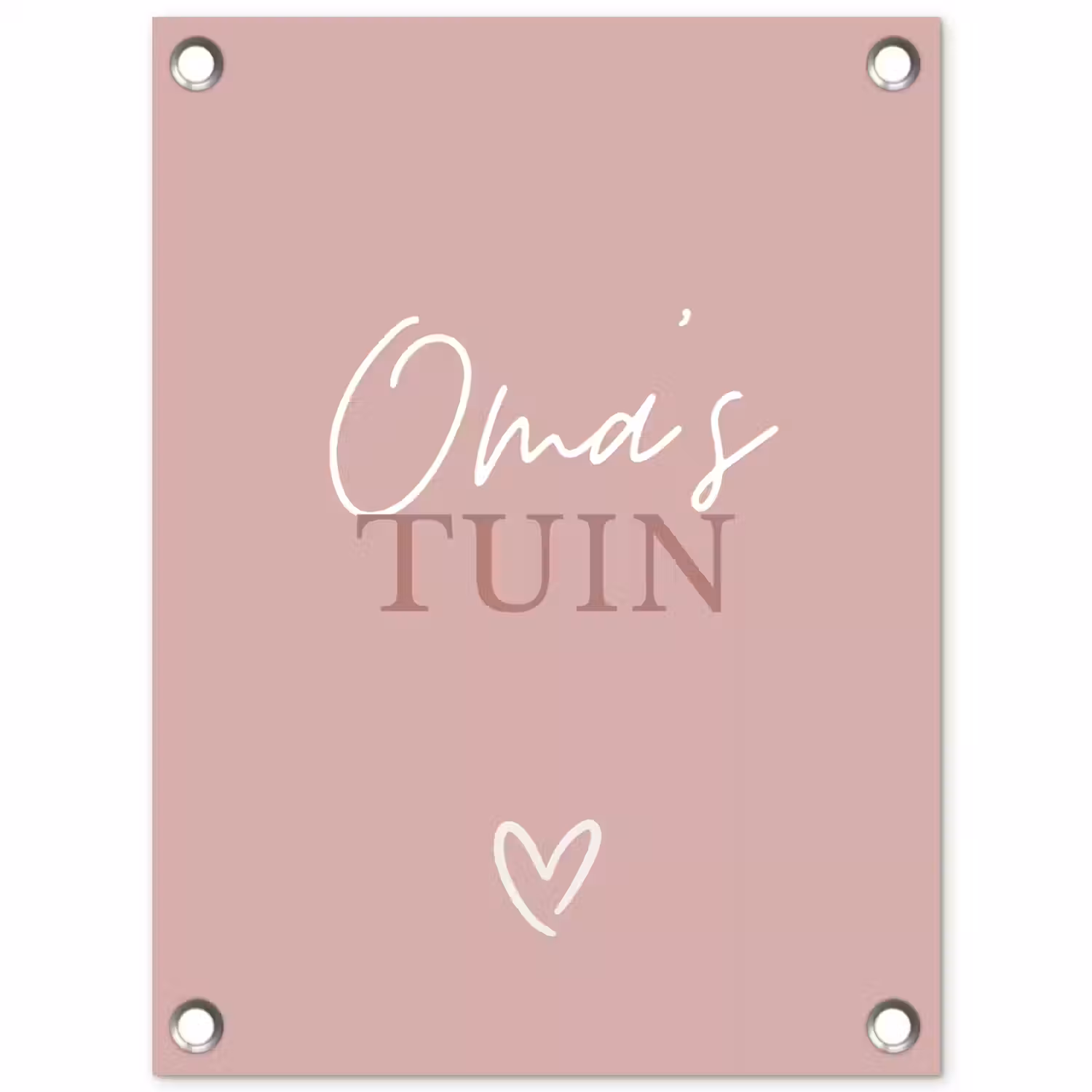 Oma's Tuin met Hart tuinposter los doek klein -3d