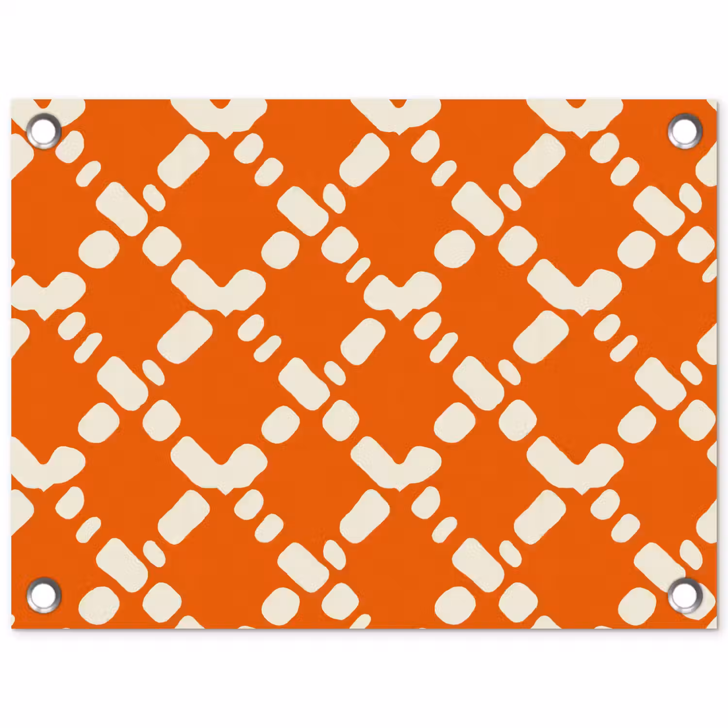 Oranje - Ruitpatroon - Wit tuinposter los doek klein 239 -3d