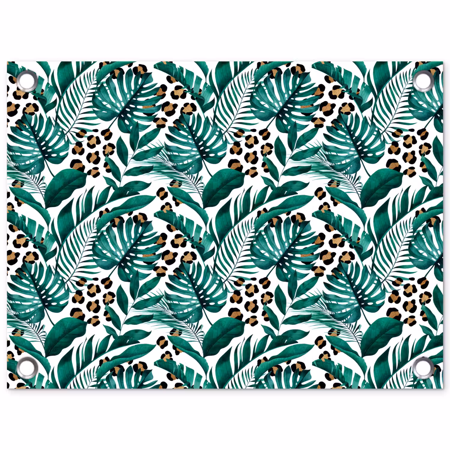 Inductie beschermer - Panterprint - Bladeren - Jungle - Afdekplaat voor kookplaat tuinposter los doek klein -3d
