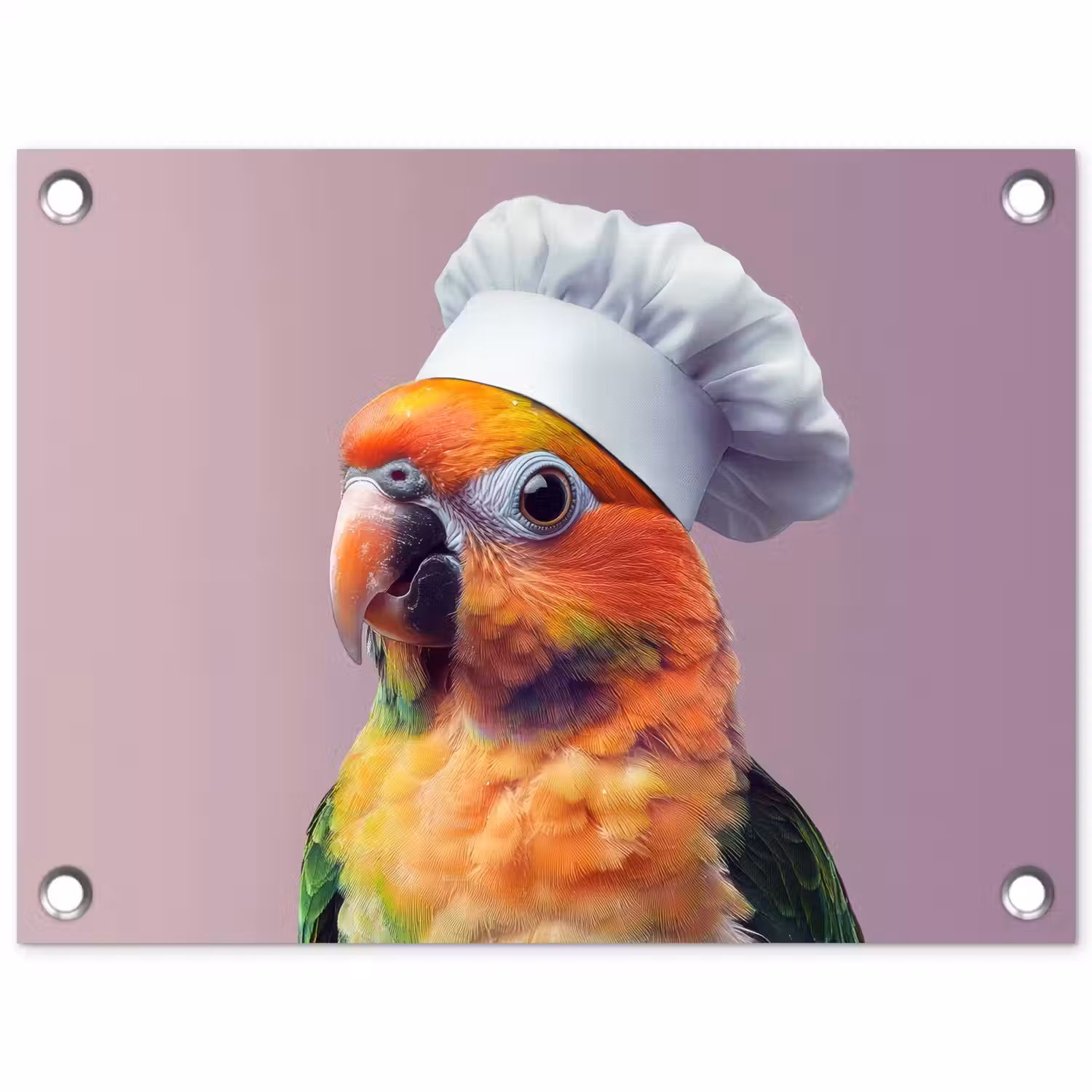 Papegaai - Koksmuts - Nieuwsgierig - Vogel tuinposter los doek klein -3d