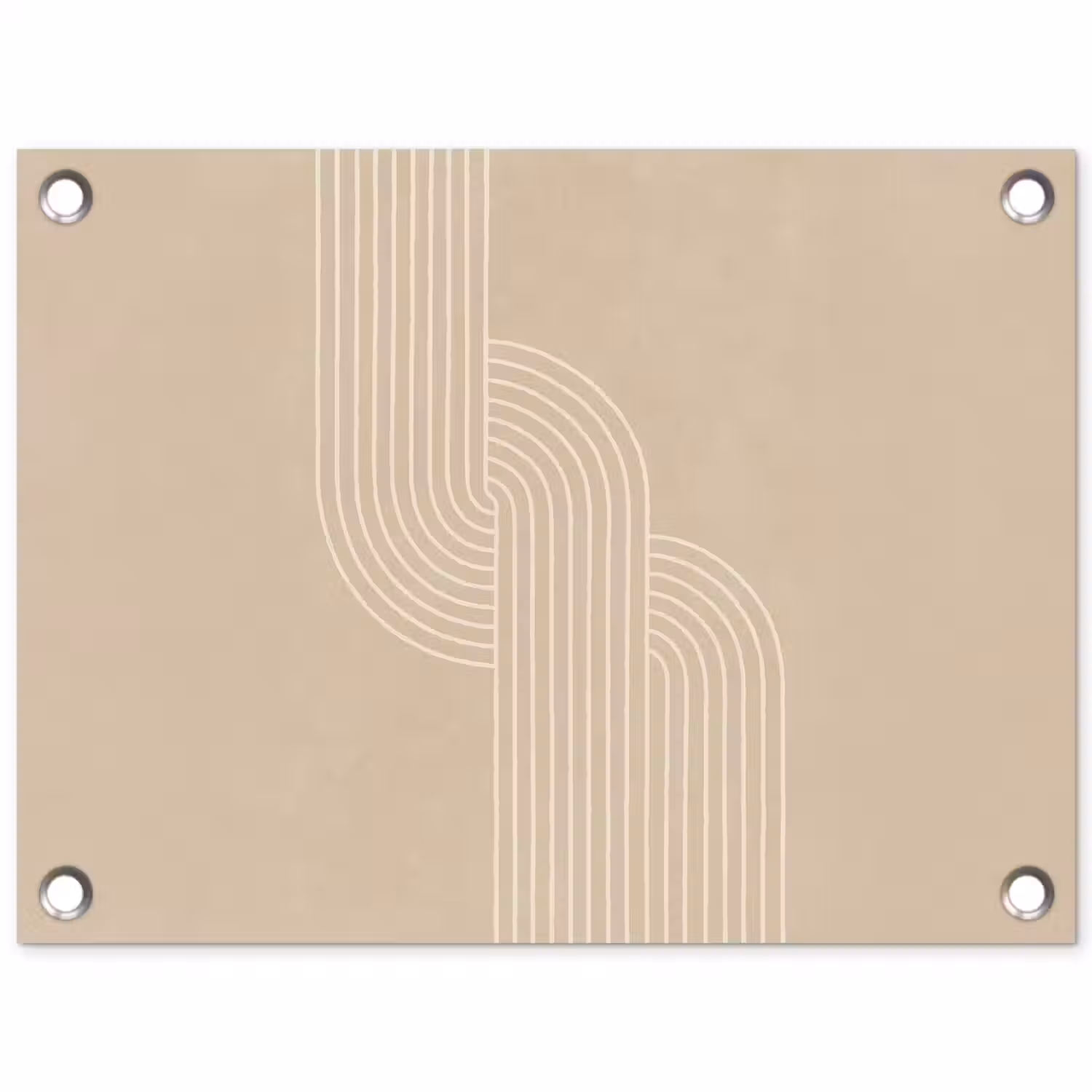Parallelle lijnen - Lichte textuur - Beige tuinposter los doek klein -3d