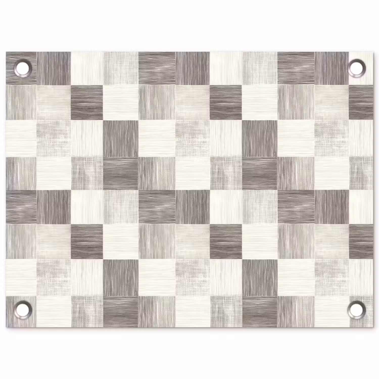 Patroon - Dambord - Houtnerf tuinposter los doek klein 239 -3d