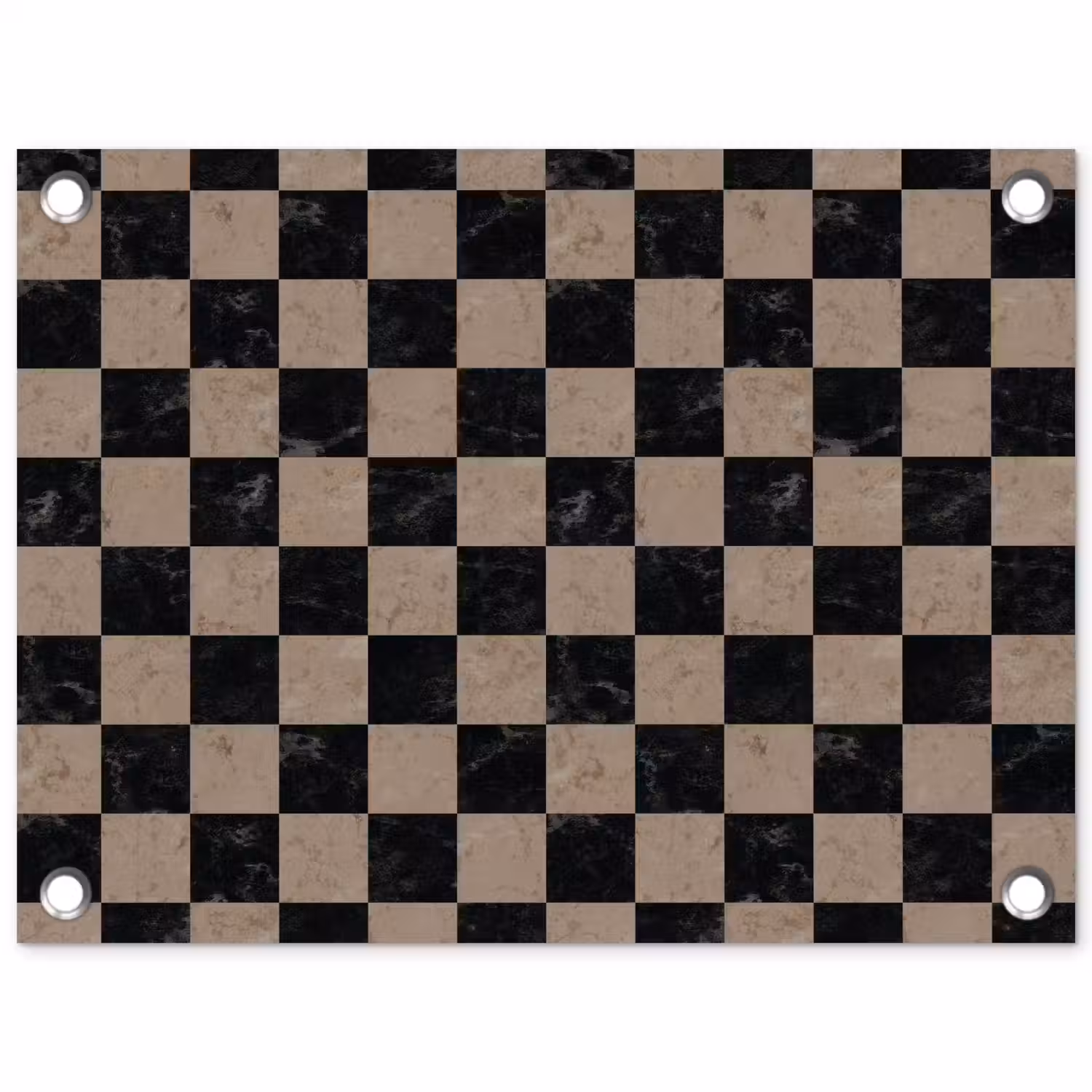 Patroon - Dambord - Marmer tuinposter los doek klein 239 -3d