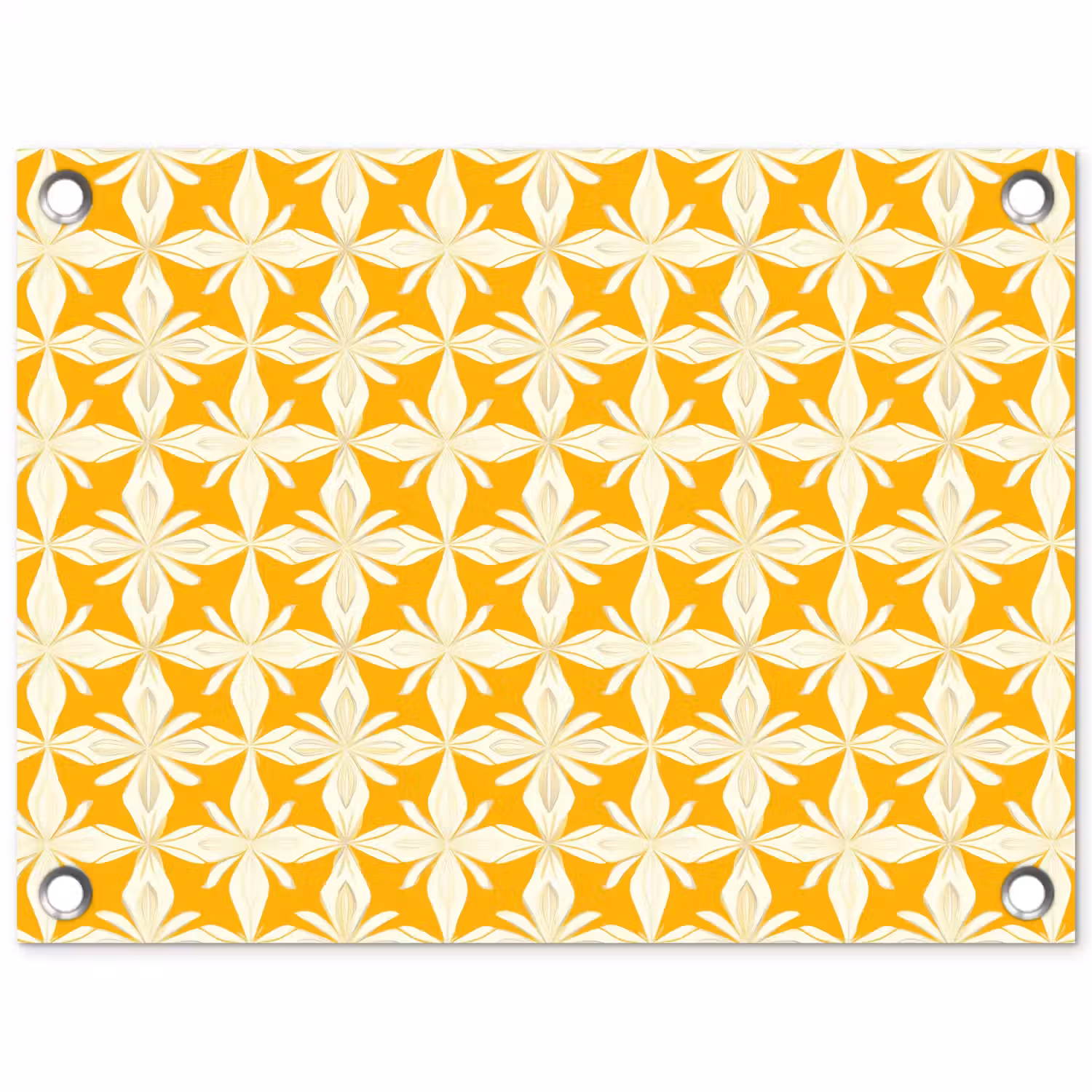 Patroon - Retro - Geel tuinposter los doek klein 239 -3d