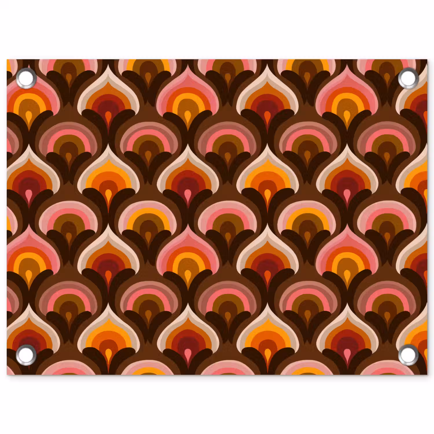 Patroon - Retro - Kleurrijk tuinposter los doek klein 239 -3d