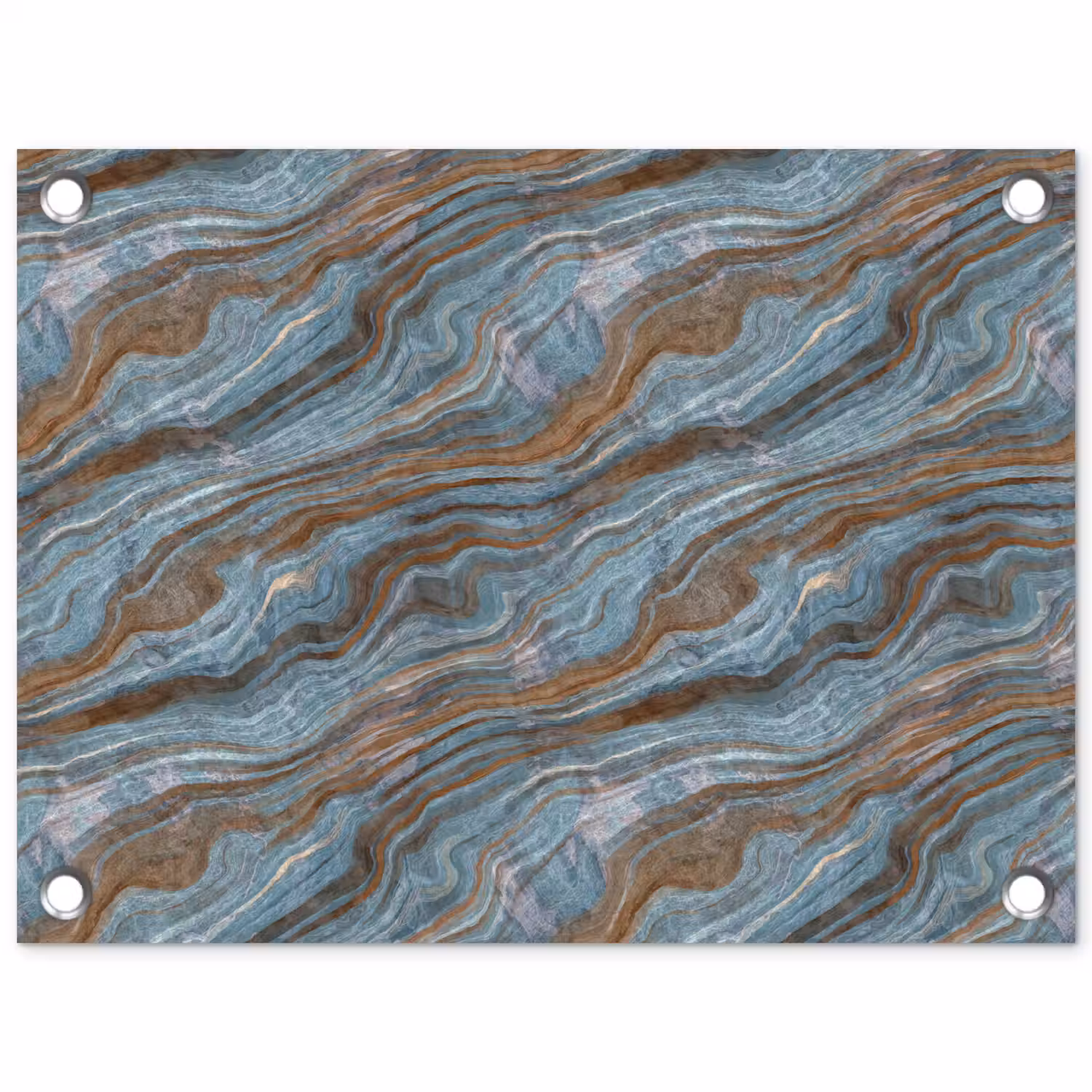 Patroon - Steen - Blauw tuinposter los doek klein 239 -3d