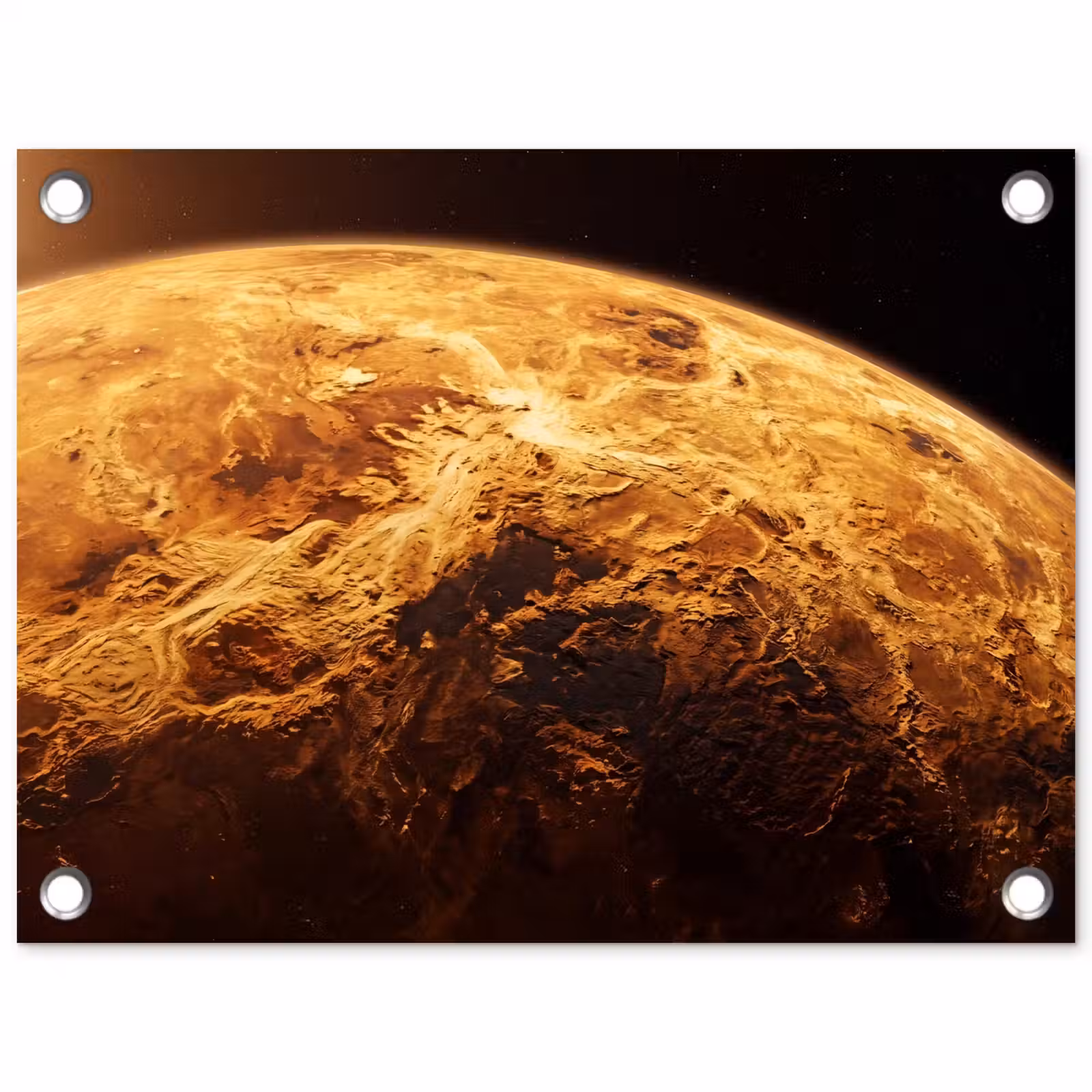 Tuinposter - Planeet - Ruimte - Oranje - Planeet - Ruimte - Oranje tuinposter los doek klein