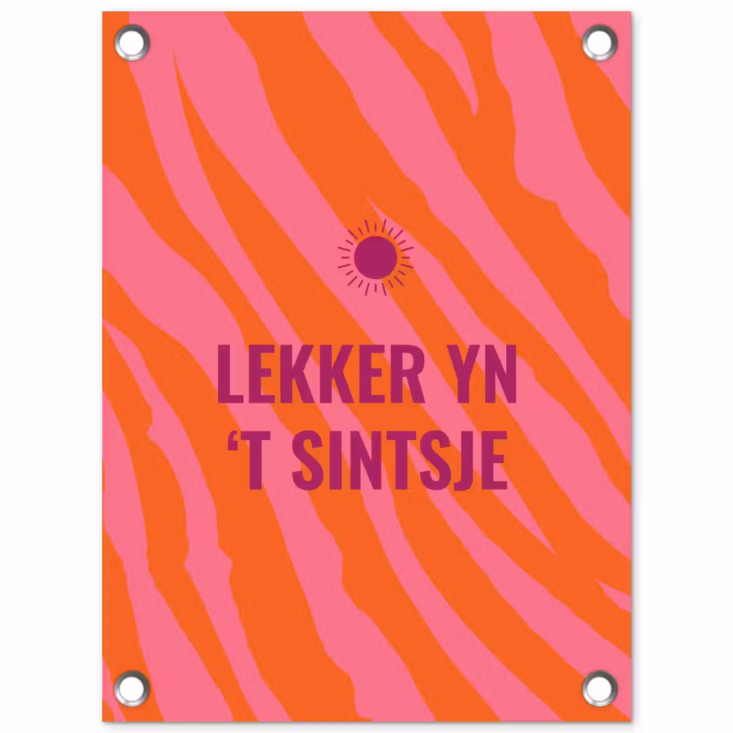 Quote - Zomer - Roze tuinposter los doek klein -3d