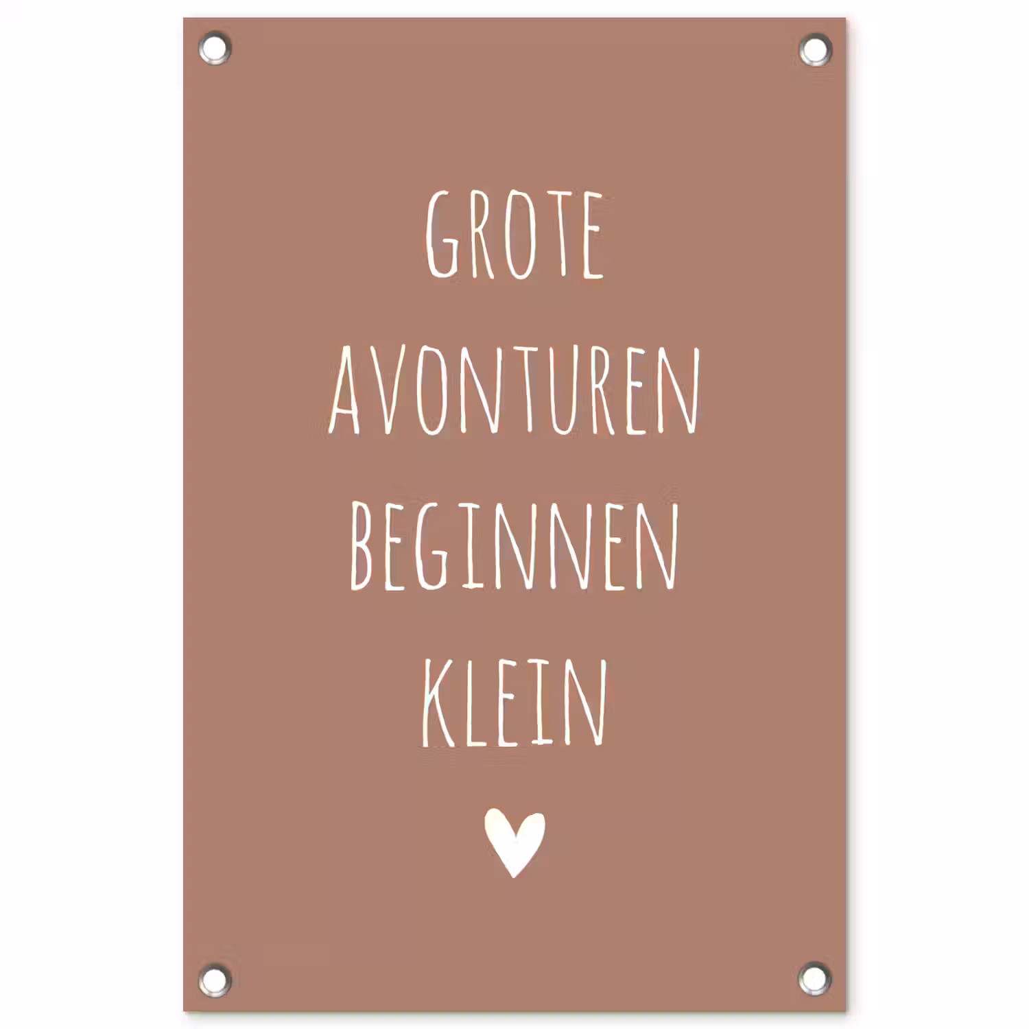Quotes - Grote avonturen beginnen klein - Spreuken tuinposter los doek klein -3d
