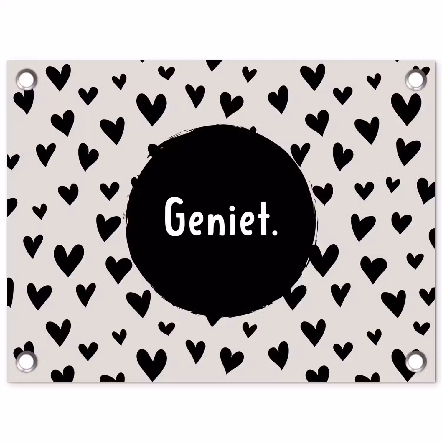 Quotes - Hartje - Tekst - Geniet tuinposter los doek klein -3d