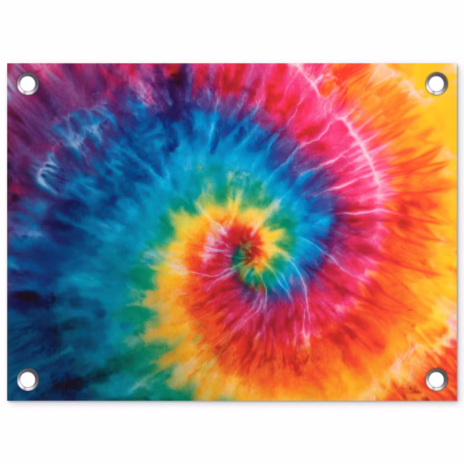 Regenboog - Tie dye - Kleurrijk - Blauw tuinposter los doek klein -3d